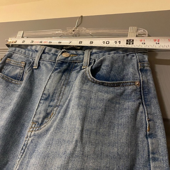 Momokrom Distressed Light Blue Straight leg Denim Jeans 26 inch waist - Picture 3 of 3